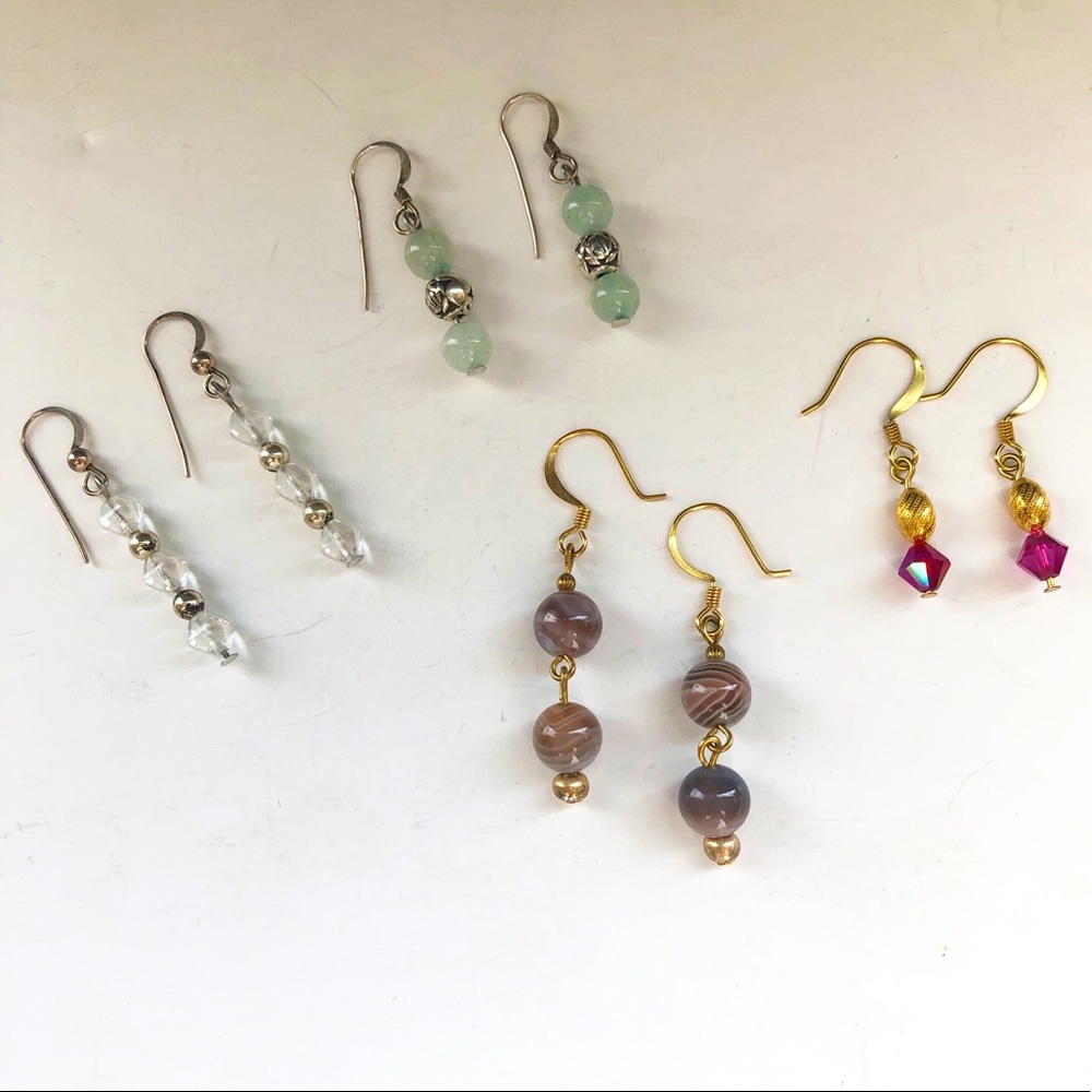 4 pairs of Handmade Lightweight Petite Pierced Earrings.